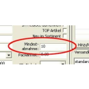 Produkt mit Mindestabnahmemenge